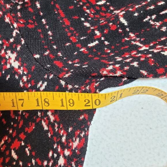 Womens Sweater Dress XL P Knit Black Red A Line Grandma Career Church Modest - Picture 2 of 7